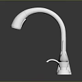 Modern Chrome Kitchen Faucet With Single Handle And Curved Spout Design