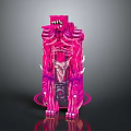 Pink Character And Creature 3D Model With Mechanical Body And Detailed Design Features