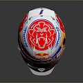 Tactical Military Helmet With Red Bull Oracle EA Logos As Weapon Gear