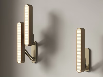 Modern Brass Wall Lamps With Long Strip LED Illuminated Design For Contemporary Interior Decoration 3d model