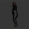Realistic 3D Chimpanzee Standing With Outstretched Arms On Gray Background