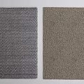 Two Tone Square Rugs Featuring Woven Grid Pattern In Gray And Brown Shades