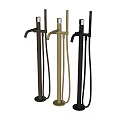 Modern Black and Gold Shower Head with Handheld Sprayer and Fixture Design