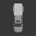 Silver Heavy Duty Pickup Truck With Double Cab Flatbed And Yellow Roof Lights