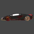 Sleek Modern Black Sports Car Featuring White Roof And Gold Alloy Wheels