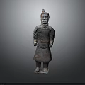 Ancient Chinese Terracotta Warrior Statue With Armor Traditional Attire And Standing Pose