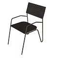 Modern Dining Chairs With Black And Brown Wooden Seats And Metal Frames