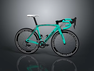 Teal BISSON Road Bike With White Seat And Black Handlebars Modern Design 3d model