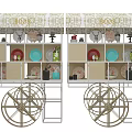 Decorative Photo Spot With BOOS Awning Shelves Wheels Plates And Vases