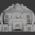 Silver Gray Sci Fi Mechanical Model Featuring Detailed Structure And Multiple Barrels 3d model