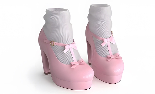 Platform retro shoes 3d model