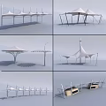Tensile Membrane Structures For Modern Outdoor Architectural Design With Steel Supports
