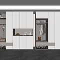 Modern Light Grey Shoe Cabinet Design With Coat Hanger Bench And Storage Space