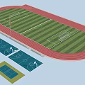 Track and Field Stadium With Soccer Field Basketball Courts And Tennis Court