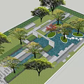 Modern Park Wide View 3d model