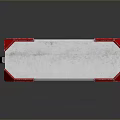 White Industrial Equipment Storage Case With Red Edges And X Symbol Metal Latches