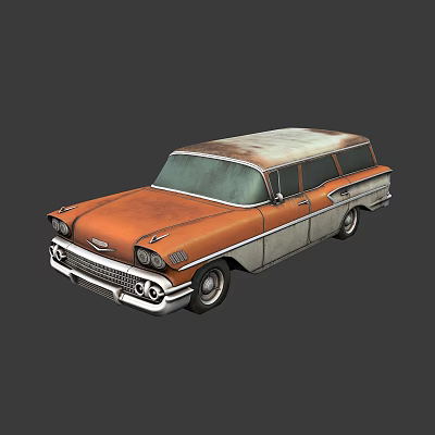 Modern car vintage station wagon 3d model Modern car vintage station wagon 3d model