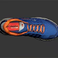 Columbia Blue Athletic Sneakers With Orange Accents Mesh Design And White Sole