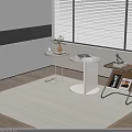Modern Coffee Table Set With White Round Design Black Metal Frame And Decorative Books