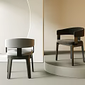 Modern Dining Chairs Featuring Light Dark Gray Upholstery Armrests And Wooden Legs