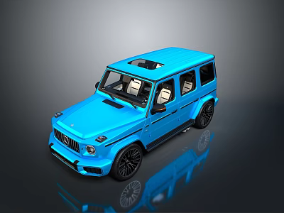 Bright Blue Modern SUV With Sleek Exterior And Black Alloy Wheels 3d model