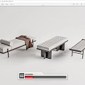 New Chinese Style Sofa Bench 3d model