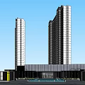 Modern High Rise Residential Building With Glass Facade And Urban Design