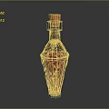 Transparent Polyhedral Medical Device Bottle With Red Liquid And Cork Stopper