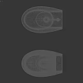 Modern Wall Mounted Toilet With Matching Wall Mounted Bidet Against Gray Wall And Silver Faucet