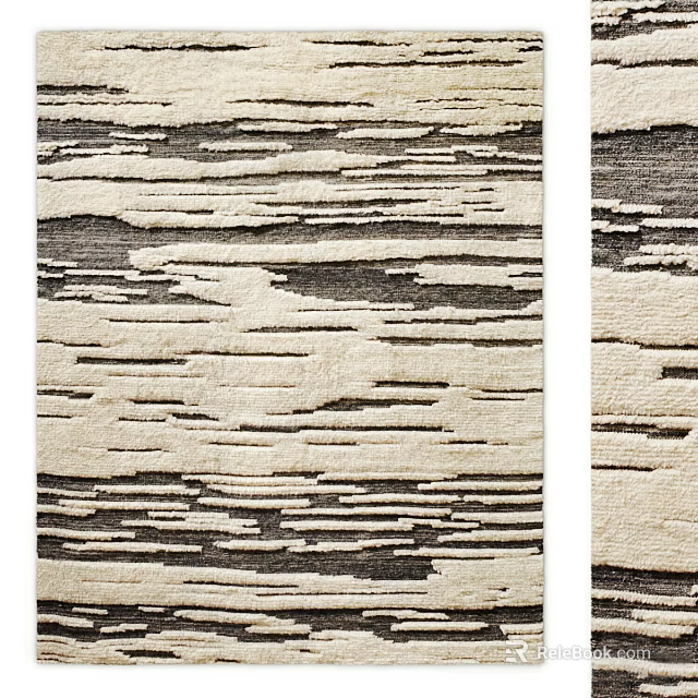 Square Rug With Textured Pattern In Neutral Tones For Modern Spaces 3d model