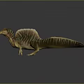 Colorful Spinosaurus 3D Model With Green Yellow Stripes And Vibrant Sail