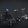 Modern Leisure Chair with Carbon Fiber Structure Adjustable Armrests and Side Trays