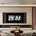 Modern Living Room Interior Design With Fireplace TV Sofa And Coffee Table