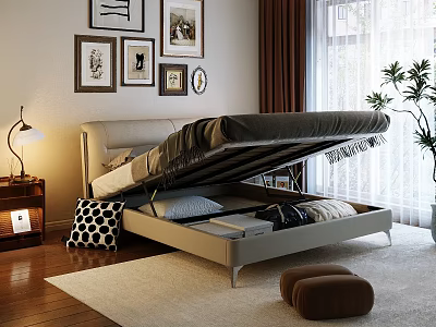 Storage double bed 3d model