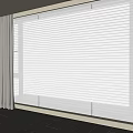 White Window Blinds With Gray Curtains Filtering Natural Light In Modern Room