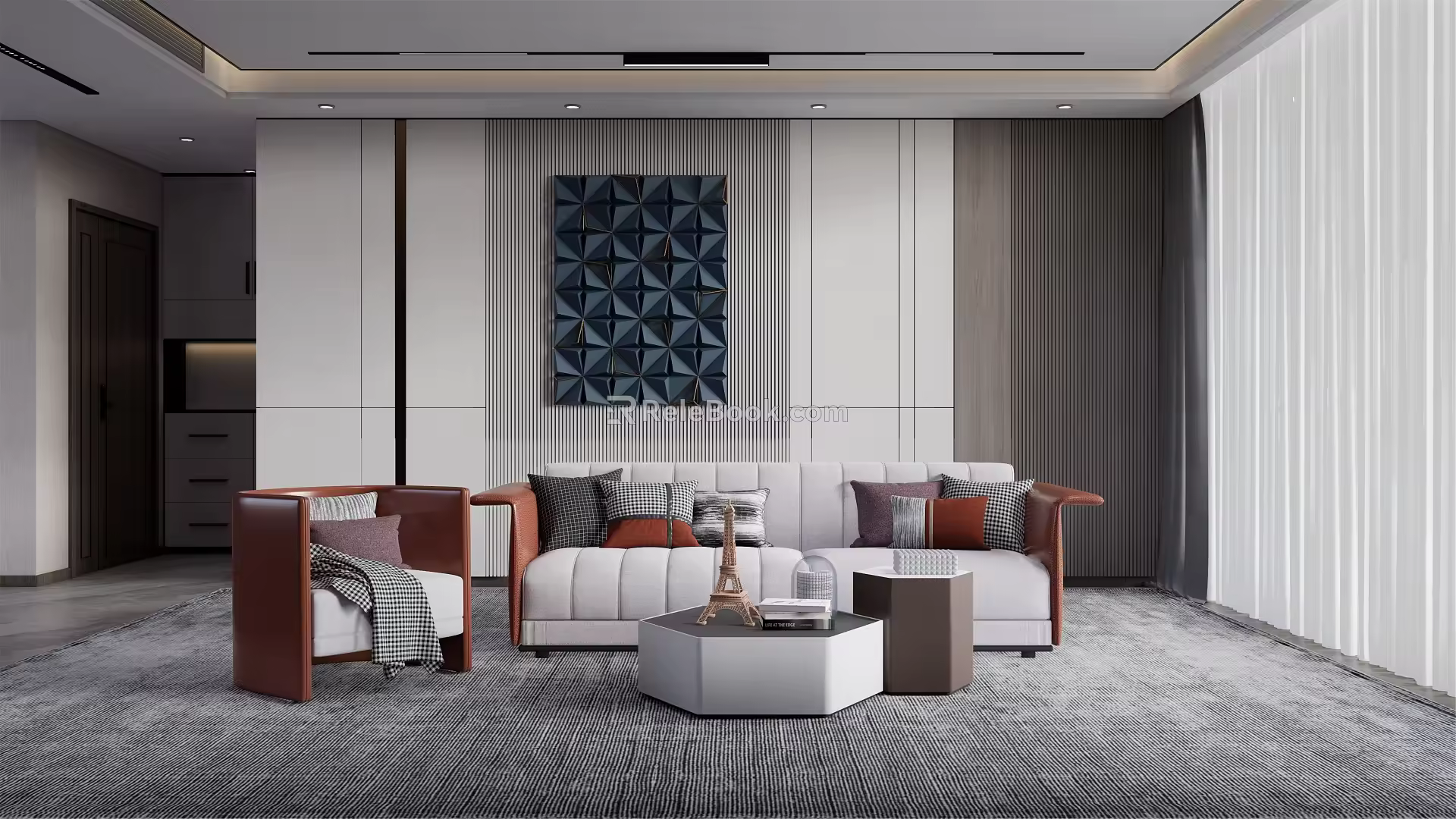 Modern Sofa Coffee Table Combination Special-shaped Sofa Coffee Table Combination 3d model