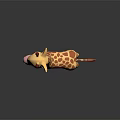 Cute Giraffe Game and Movie Character with Yellow Brown Spots Long Neck and Pink Nose
