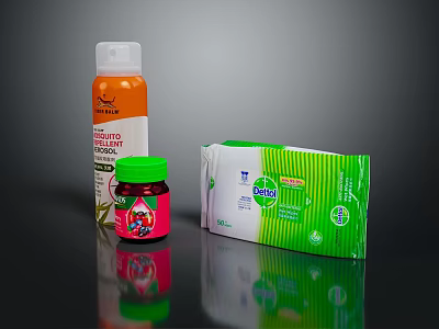 Essential Pet Care Products For Dogs With Topical Spray And Aloe Vera 3d model