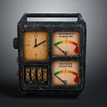 Vintage Radiation Detector With Rusted Metal Case Analog Gauges And Digital