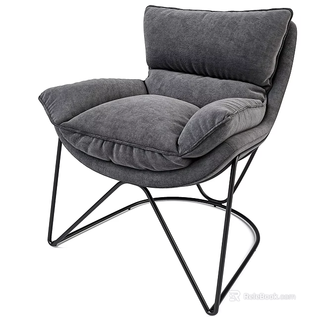 Modern Gray Sofa Coffee Table Set With Soft Fabric Cushions And Metal Frame 3d model 