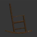 Classic Wooden Rocking Chair With Slatted Back Armrests And Curved Rockers For Comfort