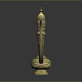 Golden Ornate Wine Flask With Intricate Carvings Slender Spout And Curved Handle On Dark Background