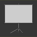 Computer Projection Screen With Tripod Stand Metal Frame And White Display Surface 3d model