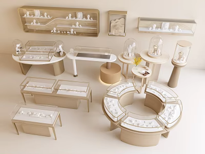 Modern Jewelry Store Jewelry Booth Trade Show Counter Jewelry Counter Glass Booth Jewelry Cabinet 3d model