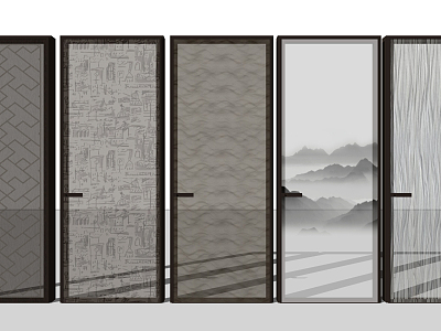 New Chinese Style Door Glass Door model