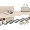 Stylish Entryway Hallway With Beige Bench Shoes Magazine And Handbag