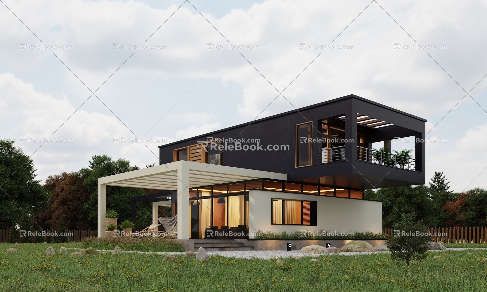 Outdoor Lawn Villa 3d model