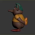 Cute Cartoon Mouse Character With Green Hat Yellow Shirt And Red Shoes