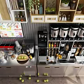 Modern workbench milk tea operation workbench 3d model
