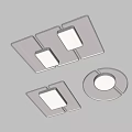 Modern Minimalist Ceiling Light Design With Square And Round Shapes For Home Interior 3d model